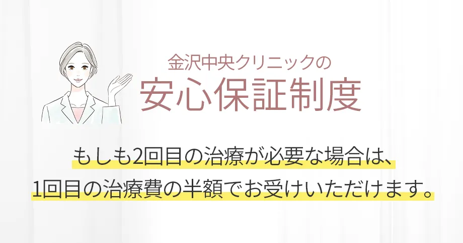 金沢中央クリニックの安心保証制度